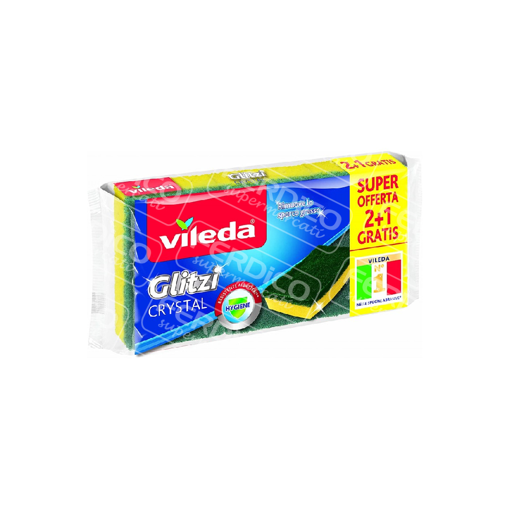 VILEDA SPUGNA GLITZI F/VERD2+1