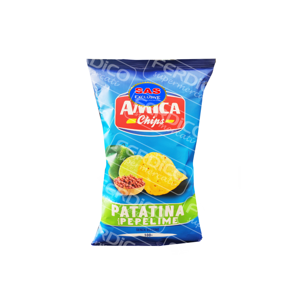 AMICA CHIPS PAT.LIME/PEPE G100