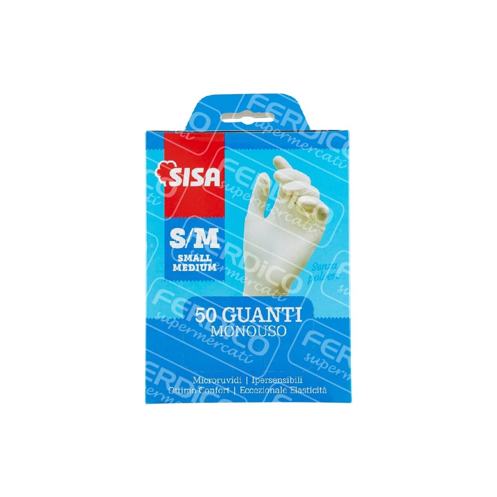 SISA GUANTI LATTICE S/M x50