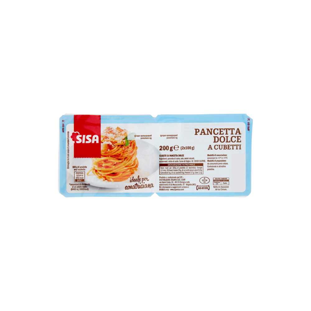 SISA PANCETTA DOL. CUB. 2X100G